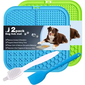 Lick Pad, 2-Pack Large Licking Mat for Dogs, Slow Feeder  Licking Mat with Suction Cups. Boredom &  Reducer,  for , , Yogurt, or Peanut Butter.