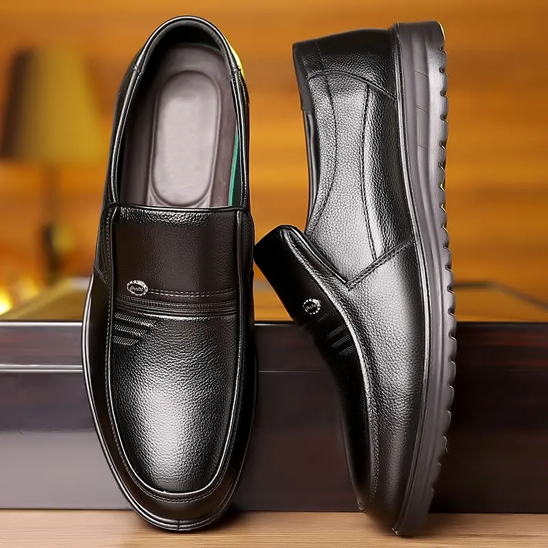 Men's Business Style Solid Color Loafers, Lightweight Comfortable Retro Slip on Flat Loafers for Work & Daily Wear, Fashion Shoes for Party, Daily Clothing Deco Footwear Boy Slipon