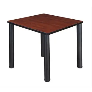 Regency  30 In. Square Cherry Table & Black Post Legs