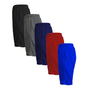 Men's 5-Pack Lightweight Breathable Moisture Wicking Mesh Shorts - Solid - SET 5