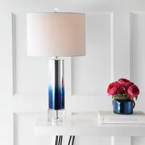 JONATHAN Y Edward Glass/Crystal LED Table Lamp , for bedroom, living room, foyer, hallways, dining room, dorms