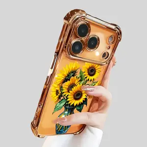Sunflower Bouquet Case for iPhone 17 Air 16 Pro Max 15 Plus 14 13 12 11 X Shockproof Anti-Scratch Soft Silicone Four-corner Thickened Festive Design