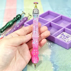 1Pc Liquid Sand Diamond Painting Pen, Glitter Resin Drill Pen, Dual Tip Diamond Art Tool, Ergonomic Craft Pen, Cute DIY Gift for Crafters (No Tips Included)