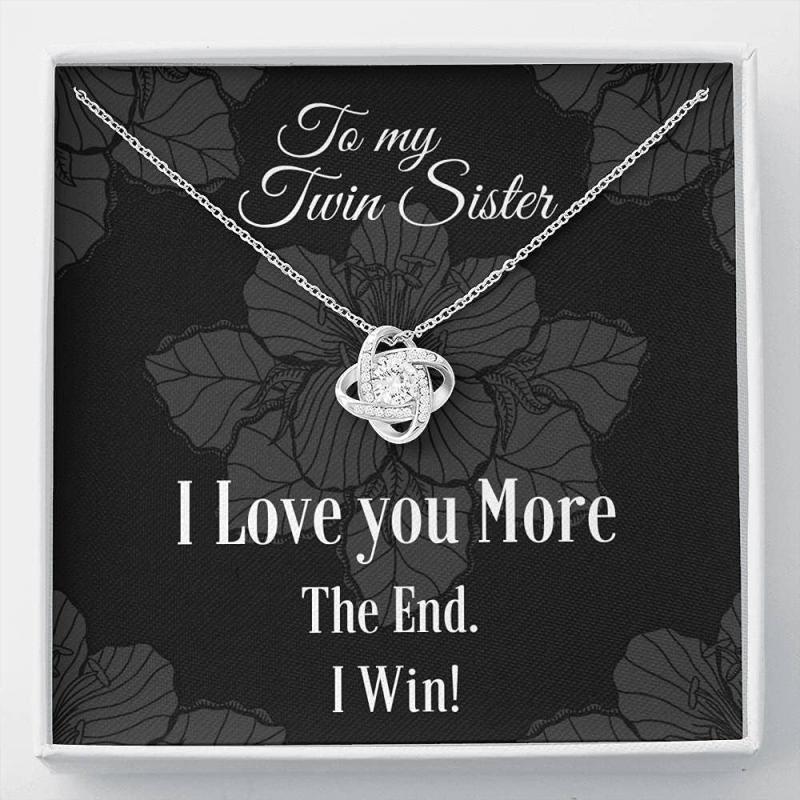 Twin Sister Gift Necklace, Gift for my Twin Sister, Twin 16th Birthday, Twin Birthday, Gift for my Twin sister, Funny Twin Sister, Anniversary Gift, Necklace Jewelry With Message Card & Box