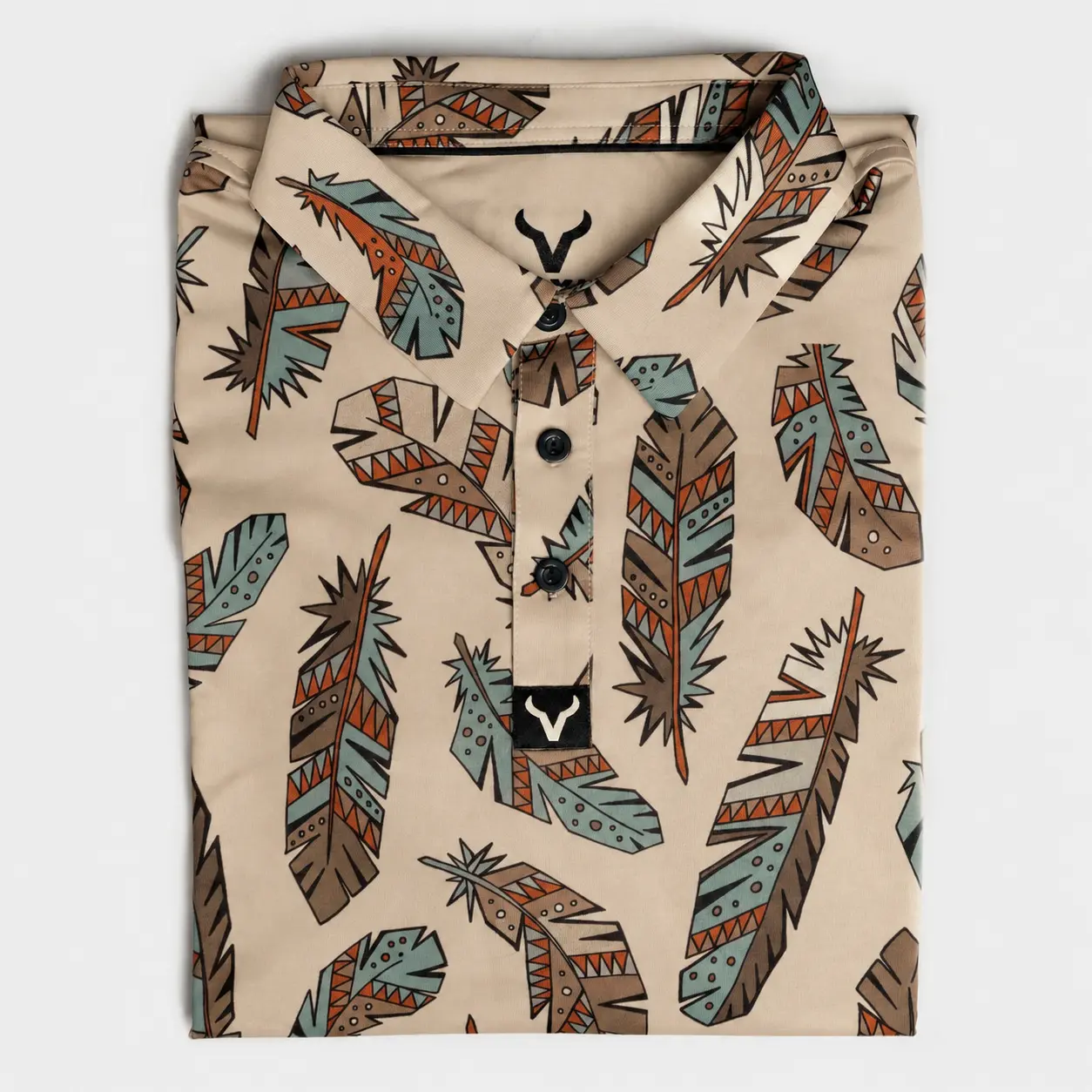 Vexil Brand - Polo - Tribal Feather - Sand Beige
