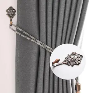 Metal Curtain Hook, 2 Counts Exquisite Vintage Curtain Hook, Window Curtain Accessories for Home Living Room Bedroom
