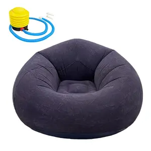 Blue Adult Inflatable Bean Bag Chair with Electric Pump, Indoor and Outdoor Use, Portable Lounger Sofa for Movie Night, Camping, Living Room, Beanbag Lazy Sofa