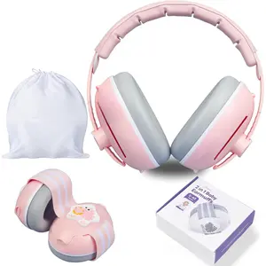 2 in 1 Baby Ear Muffs, Noise Reduction Earmuffs & Adjustable Headband for Baby, Hearing Protection Headphones