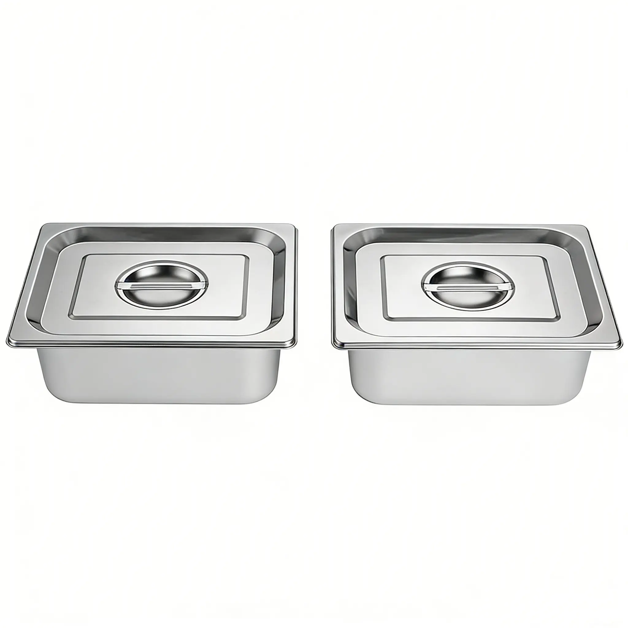 2-Pack Heavy-Duty Commercial Restaurant Pans, All Stainless Steel Cookware - Steamer & Insulated Pans, 3.94 Inches Deep - Ideal for Commercial Kitchens, Catering Services - Features Easy-to-Clean Surface & Space-Saving Design, Suitable for Food Warmers
