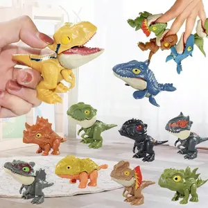 Random Color Dinosaur Design Finger Toy, Handheld 5 Counts/set Cute Animal Design Decompression Toy, Novelty Toy for Teenager & Adult