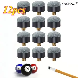12 Pack Screw-On Pool Cue Tips, 13mm Gray Billiard Cue Tips, Easy Install Replacement for Pool Cues, Pool Cue Stick