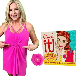 StylifyX Cinch It Women's Clothing Cinch Clips - Small Pink Dress Clip & T-Shirt Cincher - Lightweight Silicone Rubber for Everyday Wear