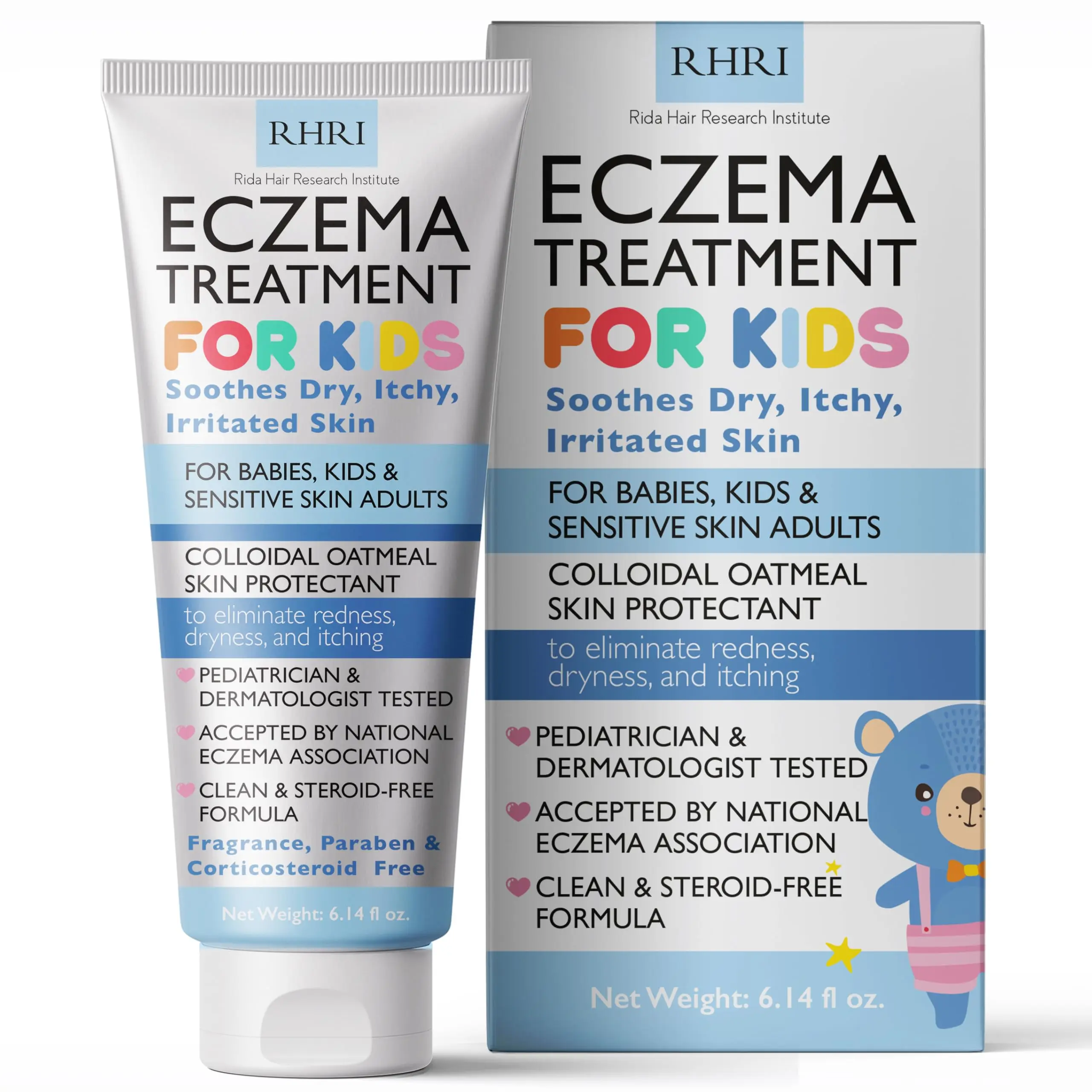 Eczema Cream for Kids | Eczema Cream with Colloidal Oatmeal | Kids Skin Care for Dry, Itchy, Red & Irritated Skin with Soothing Hydration | Steroid Free Sensitive Skin Moisturizer 6.14 fl oz