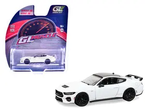 2024 Ford Mustang Oxford White with Black Top "GreenLight Muscle" Series 30 1/64 Diecast Model Cars by Greenlight