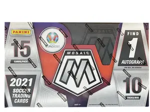 2021 Mosaic Soccer UEFA Hobby Box - 10 Packs per Box / 15 Cards per Pack - Ripped and Shipped