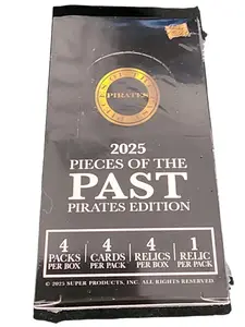 Super Products 2025 Pieces Of The Past Pirates Edition Collectible Trading Cards 4 Packs 4 Cards 4 Relics Per Box