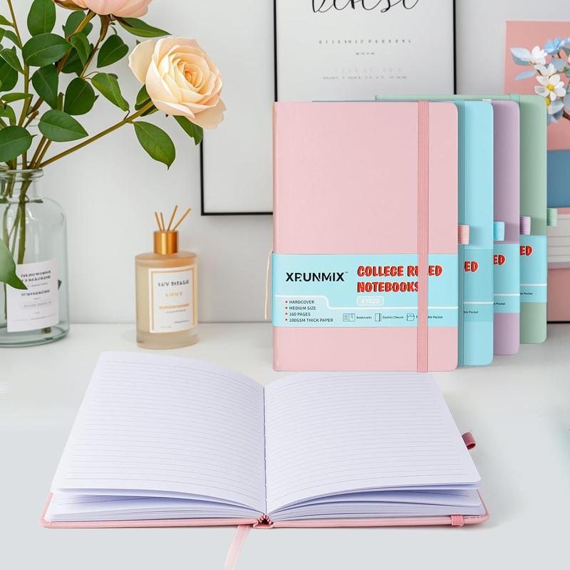 Lined Journals Notebooks for Work, 160 Pages, 5.5 x 8 inches, 100 GSM Paper, Hardcover (Pastel  6)