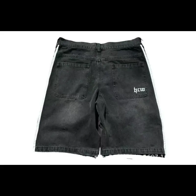 D40 black denim shorts