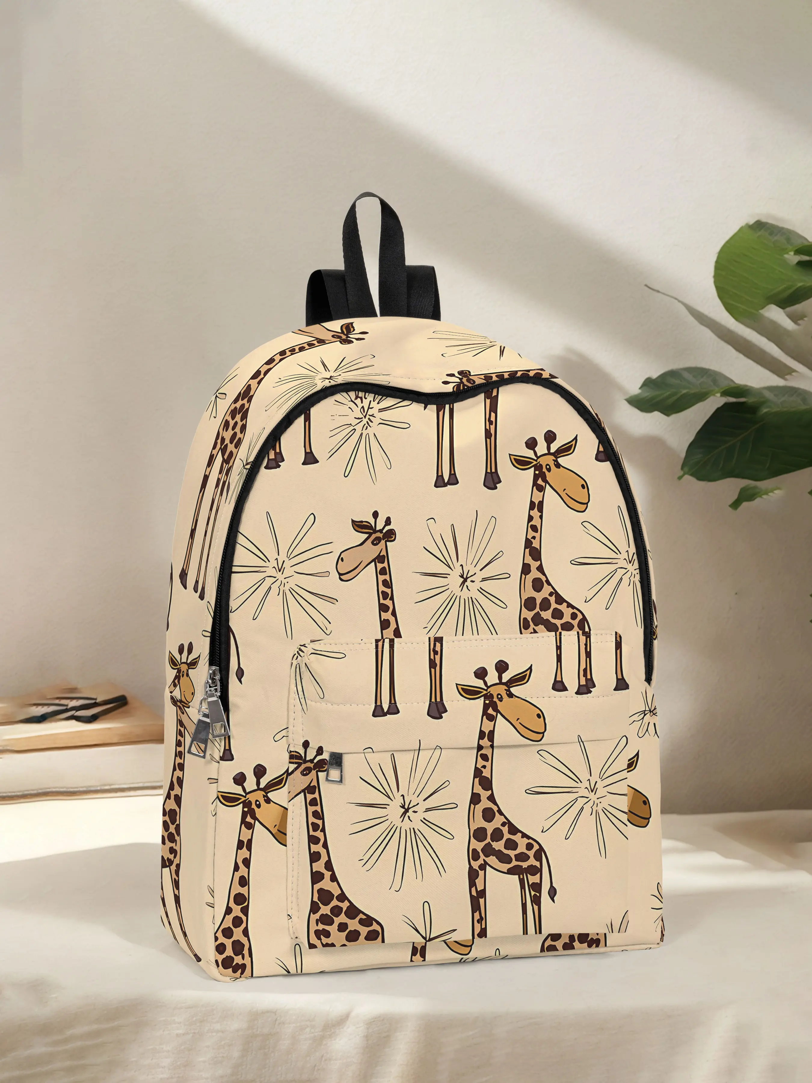 Giraffe Print Backpack for Kids and Adults, Casual Printed Backpack, Fun Design for Everyday Use, Spacious Storage for School Travel and Work, Bookbag, Booksack, School Backpacks