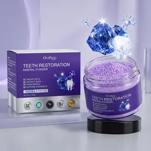 Purple Teeth Whitening Powder 50g, Teeth Restoration Mineral Powder for Gentle Stain Cleaning, Fresh Breath & Daily Oral Care