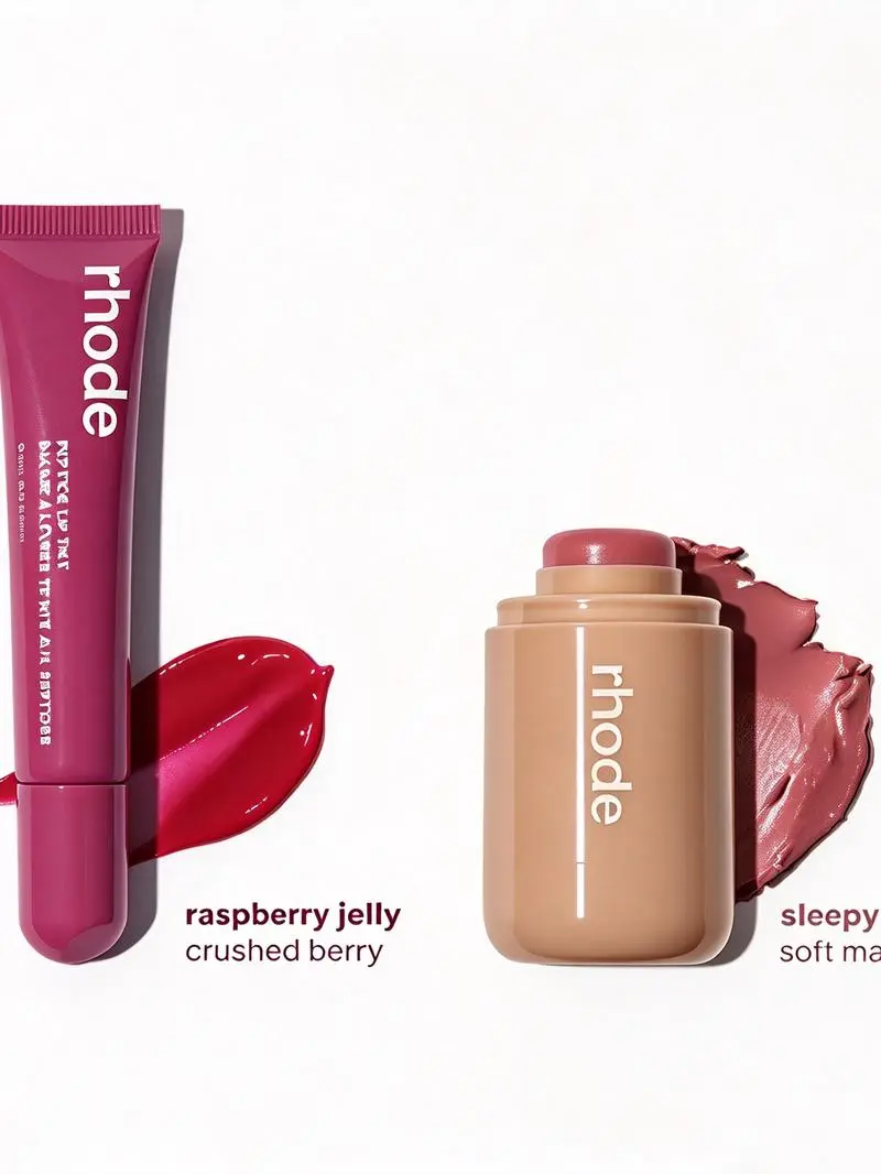 rhode Peptide Lip Tint & Blush Stick 2-Piece Makeup Set, Natural Buildable Sheer Color for Lips & Cheeks