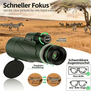 HD Monocular Telescope with Smartphone Holder Tripod BAK4 Waterproof Monocular for Bird Watching Hunting Camping Travel Outdoor Use