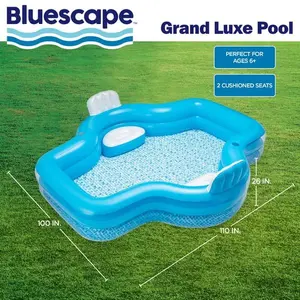 Bluescape Blue Grand Luxe Inflatable Family Swimming Pool, 2 Seats