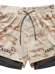 ASRV Men's Summer Sports Camouflage Shorts, Plus Size Outdoor Anti-Exposure Double Layer Shorts, Exclusive for Cross-Border, In Stock