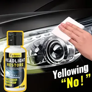Professional Car Headlight Restoration, Remove Yellowing Oxidation Fogging, Lens Polishing Agent, Enhance Brightness, No Chemical Formula