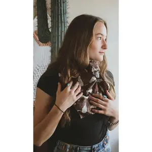 DESERT LONGHORN WILD RAG Floral Embroidered Scarf