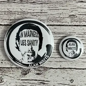 Alan Watts button magnet with button pin