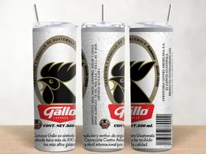 Vaso Gallo Guatemalan Tumbler, Guatemalan Water Bottle, Stainless Steel Drinkware, Portable with Lid and Straw, Reusable 20oz skinny tumbler