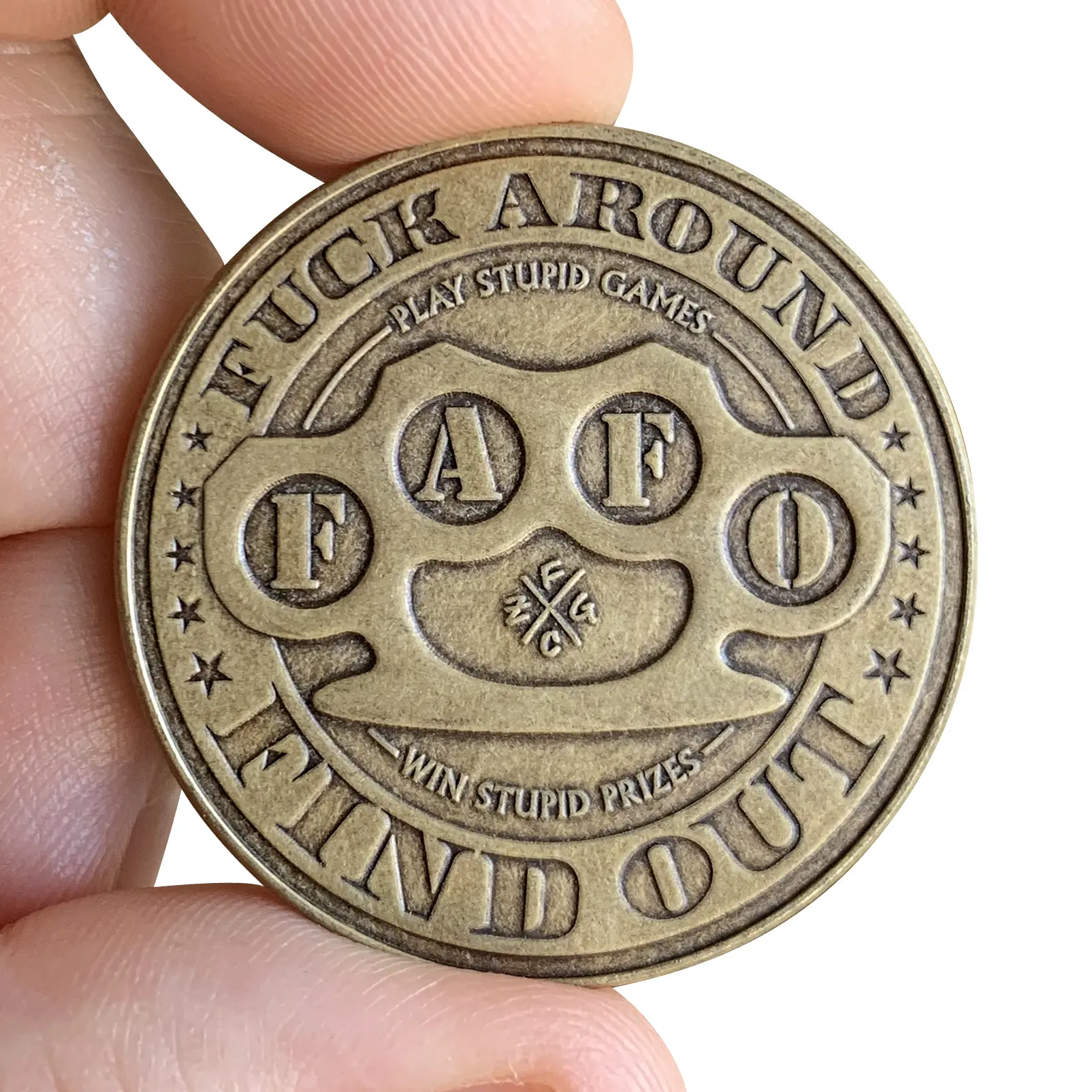 ZFG Inc. Bronze "FAFO" Fuck Around & Find Out Mind Your Business Challenge Coin, Novelty Gag Toy for Hobbies