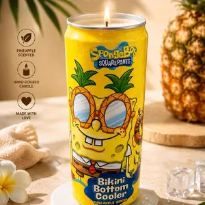 Bikini Bottom Cooler Pineapple Candle – Handmade Recycled Soda Can Candle