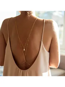 1pc Fashion Stainless Steel Y Lariat Necklace For Women For Daily Decoration, Gold Necklace Choker Necklaces Dainty Gold Long Necklaces Gold CZ Lariat Necklace Simple For Women Fashion Necklace Costume Jewelry Body Chain Droplet Pendant Necklace