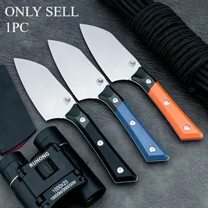 High-Hardness Kitchen Knife with Sheath: D2 Blade, G10 + Aluminum Handle—A Multi-Purpose Tool for Outdoor Adventures, Camping, and Survival with a Fixed Blade