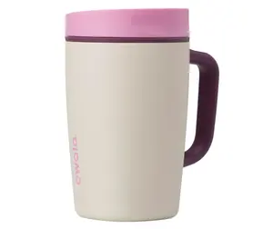 Owala SmoothSip Slider Stainless Steel Insulated Travel Mug with Handle, 12oz Drinkware Flask, 100% Leak Proof, Sliding Lock Lid, BPA Free, Travel Friendly for Hot and Cold Drinks, Daybreak, Flasks