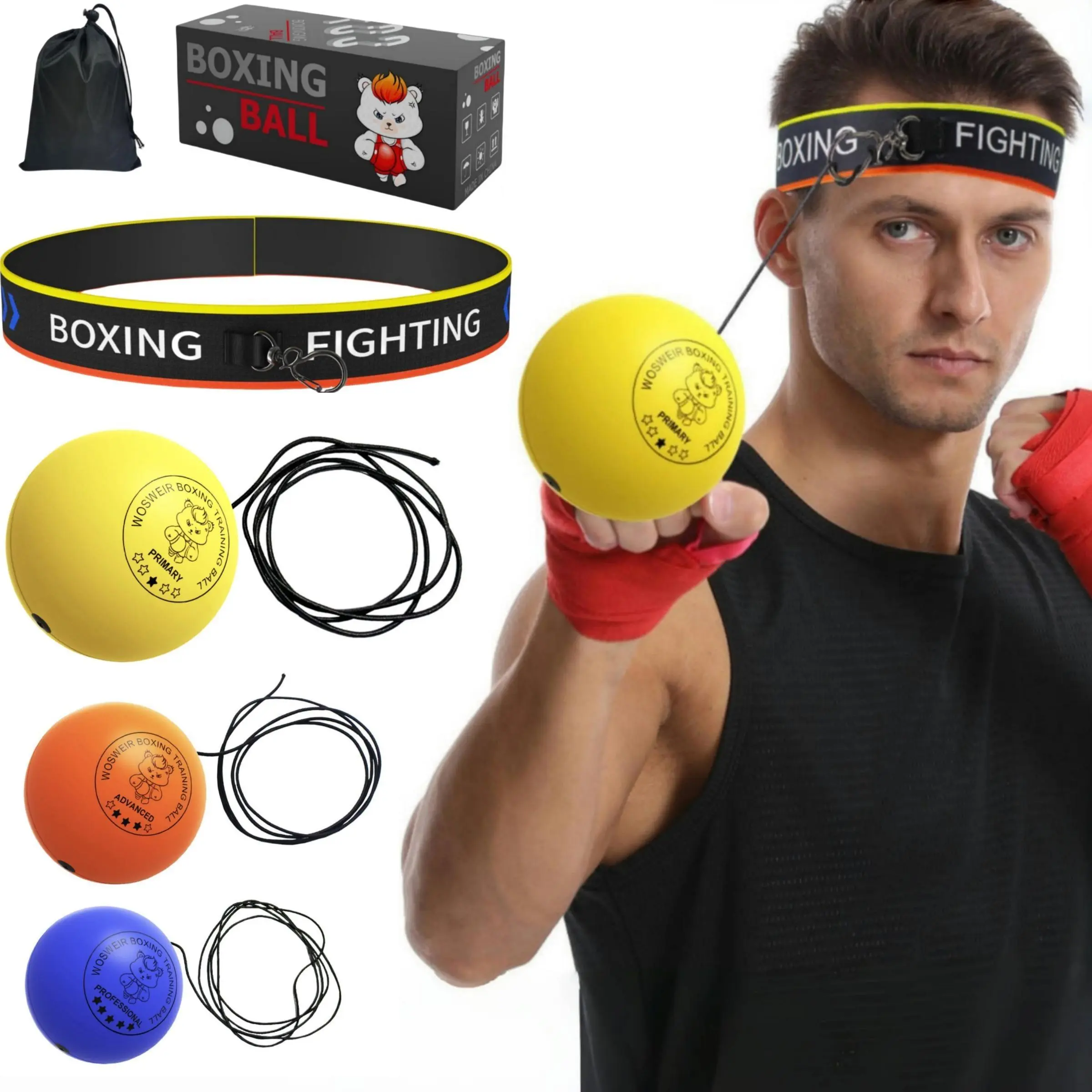 Boxing Speed Ball, Head Mounted Boxing Speed Ball, Boxing Reflex Ball, Boxing Speed Trainer, Agility Training Equipment for Home Gym Workout, Boxing Training Gear