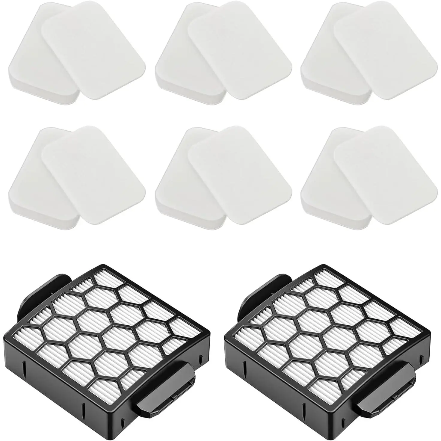 ZU60 Filter Replacement Kit for Shark Navigator Zero-M Self-Cleaning Brushroll Pet Pro Upright Vacuum ZU60 ZU62 ZU62C NV150 NV151 NV255, Replaces Parts # 1238FT60 (2 Filter + 6  + 6 Felt)