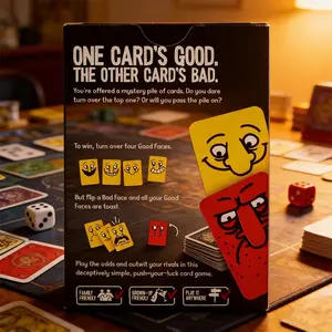 Good Face Bad Face Party Game, High Saturation Pop Art Design, Emoji Management Card Game, Fun Icebreaker for Friends Aged 14+