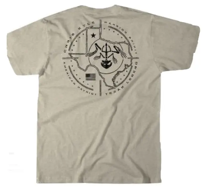 Howitzer Men's Chris Kyle Legend Graphic T-Shirt, Soft Cotton Blend Patriotic Top for Year-Round Wear that Supports Veterans & Firefighters, Supports Firefighters, Graphic Print, T Type, Tops, Tshirt, Shortsleeve, Casual, Menswear, Charity Support