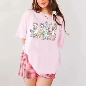 Goose Book Lover Easter Shirt, Librarian Goose Graphic T-Shirt, Love Reading Top, Bookish Tee, School Staff Gift, Teacher Reader Apparel Top W