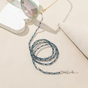 Stylish Beaded Glasses Chain for Women Non-Slip Crystal Beaded Eyeglasses Holder 28 Inch Necklace Lanyard Sunglasses Strap Mask Holder Chain Accessories Handmade DIY Valentines Gifts for Girlfriend Girly Beautiful