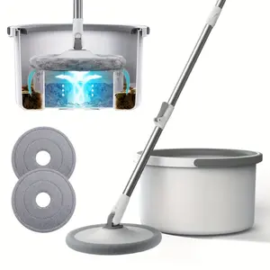 Compact Mop and Bucket Set with Round Stable Design Efficient Floor Cleaning System for Hard Floors Easy Storage Ideal for Small Spaces