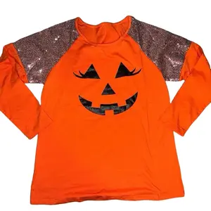 Pumpkin Face with sequence shirt. Super nice with long sleeves. Size medium. Tops Womenswear Crewneck