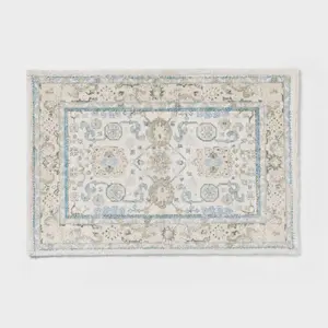 24"x36" Oversized Medallion Bath Rug Cream - Threshold