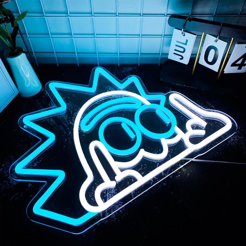 Rick Sanchez Anime Neon Light, USB Powered Dimmable LED Light, Artistic Wall-Mounted Neon Light, Home Decor Light, Perfect Birthday Gift, Neon Light Sign