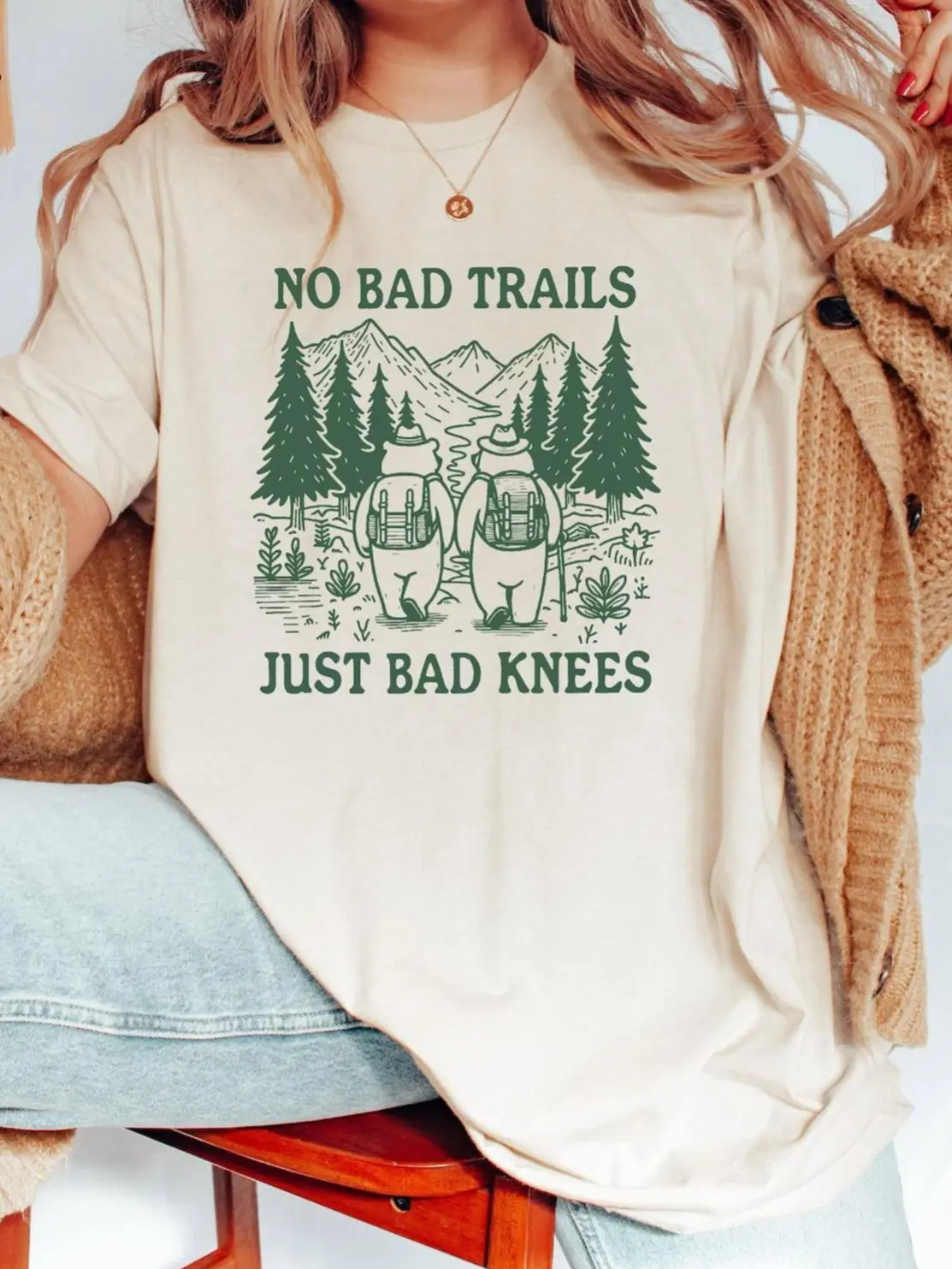 No Bad Trails Just Bad Knees Shirt / Funny Hiking Shirt / Nature Lover Shirt / Family Camping Shirt / Funny Vacation Shirt / Funny Adventure Shirt