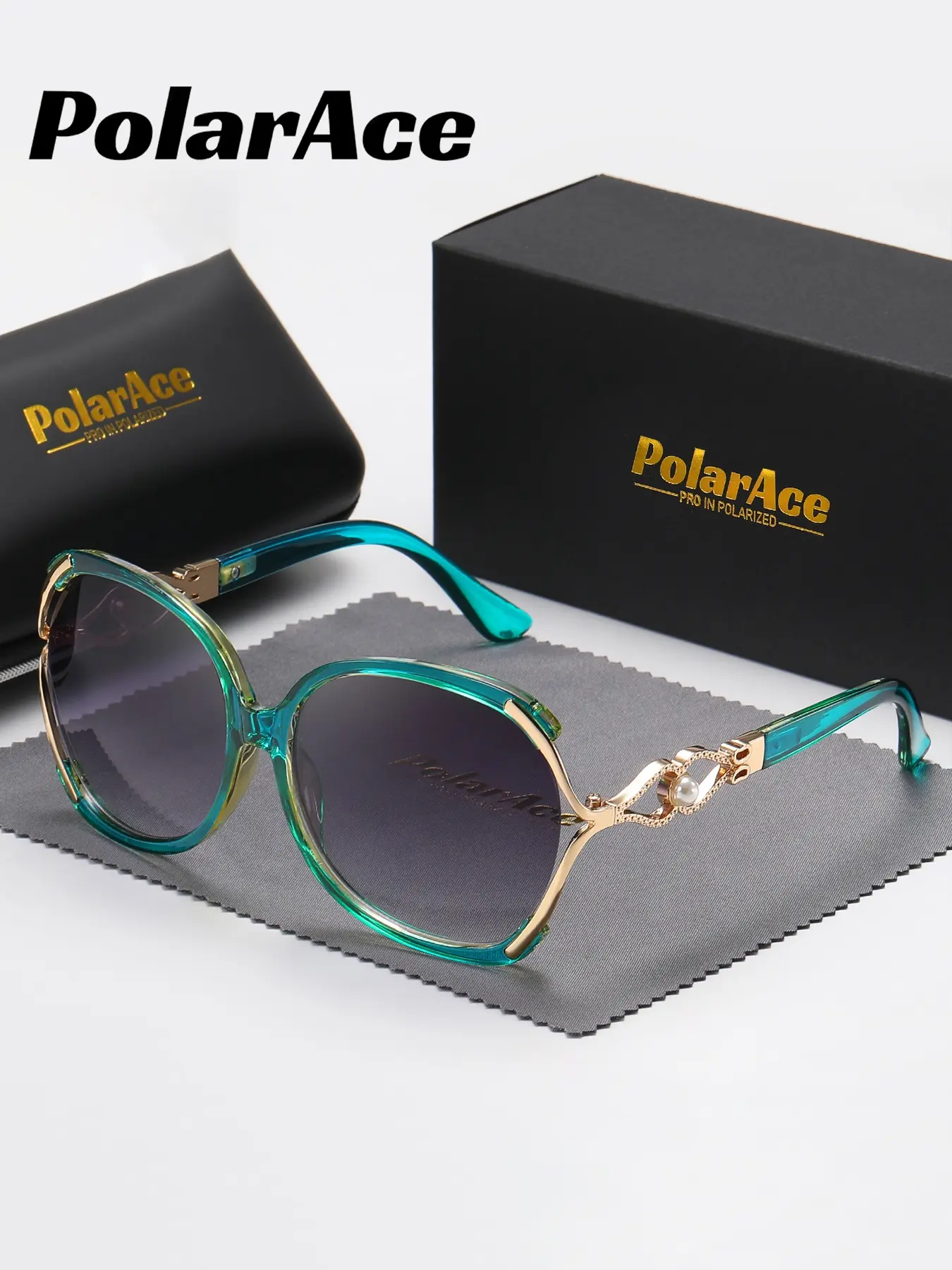 1 Pair Polarace Unisex Oval Large Frame Sunglasses,Handcrafted Frames, UV400