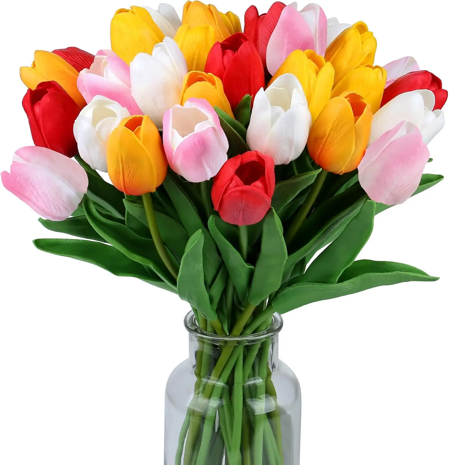 Fake Flowers Tulips Artificial Silk Flower 15pcs Real Touch 14" Spring Easter Home Kitchen Wedding Bouquet Bulk Valentine's Day Decorations
